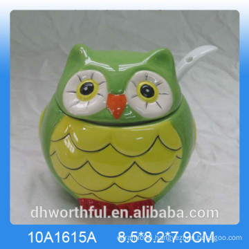 Ceramic owl seasoning pot sugar pot for kitchen